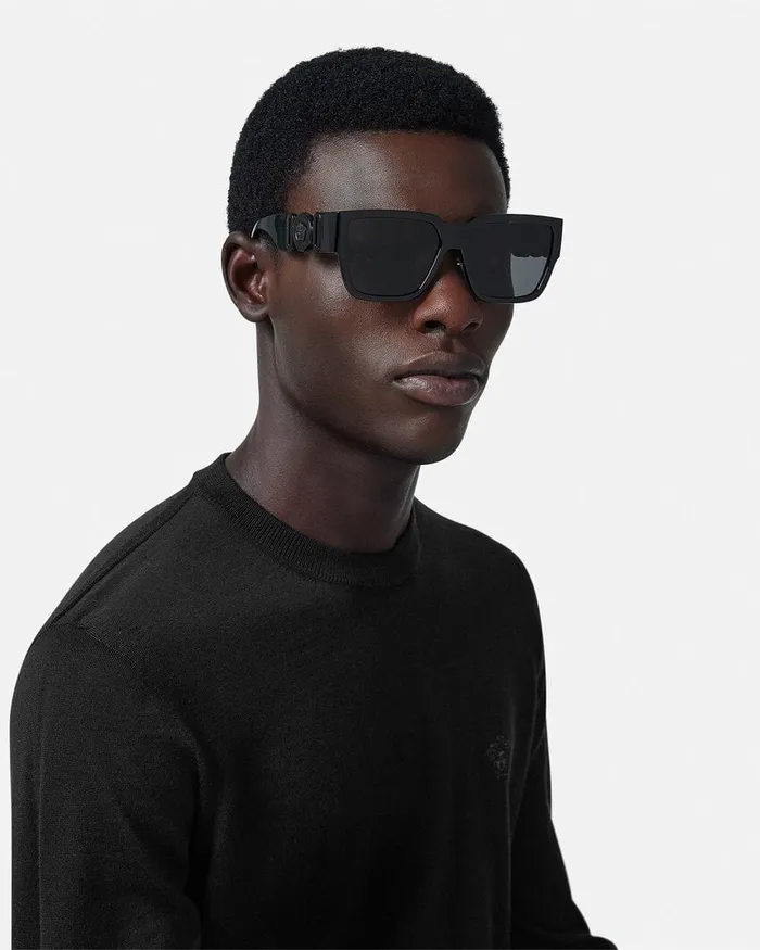Versace Sunglasses Men Medusa Biggie Additional Fit Sunglasses Black