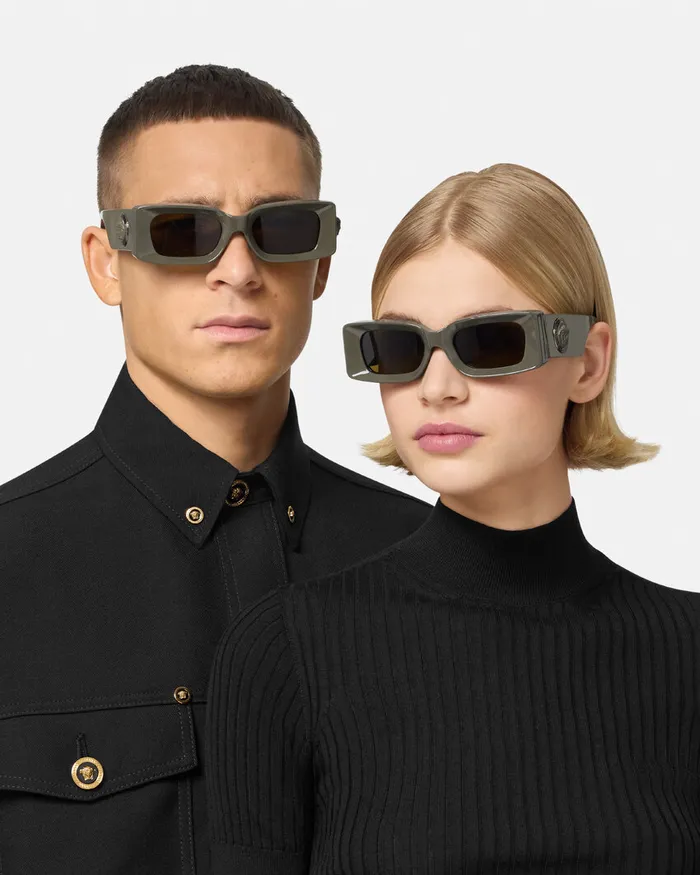 Versace Sunglasses WomenMen Medusa Medallion Sunglasses Dark Green