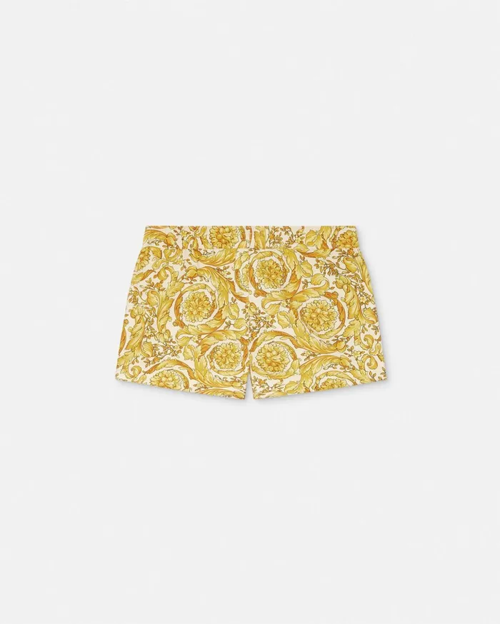 Versace Swimwear Men Barocco Swim Shorts Yellowprint