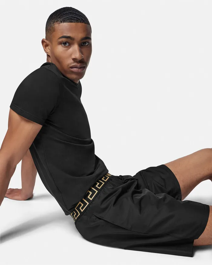 Versace Swimwear Men Greca Border Boardshorts Black