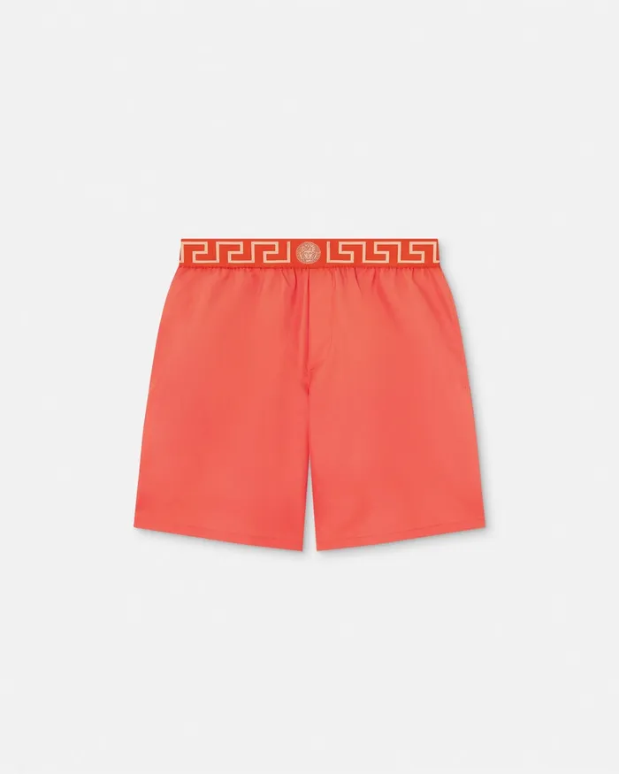 Versace Swimwear Men Greca Border Boardshorts Red