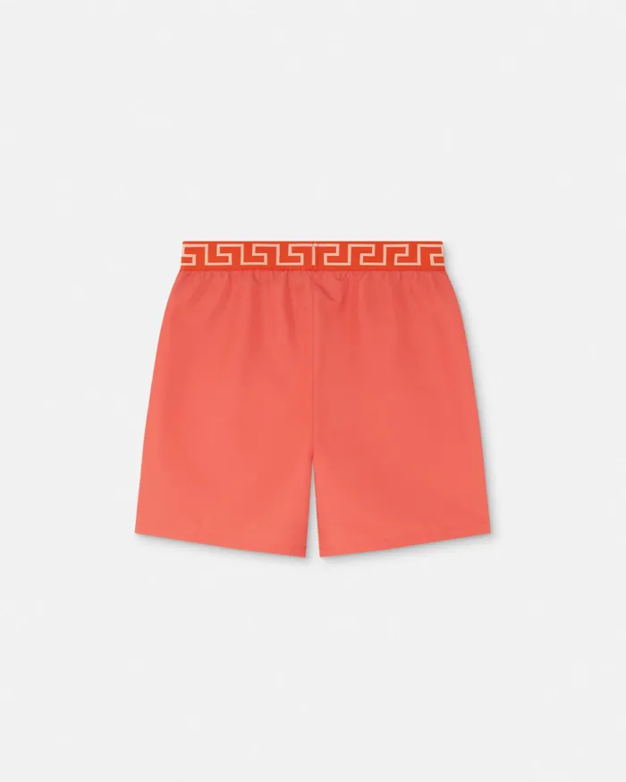 Versace Swimwear Men Greca Border Boardshorts Red