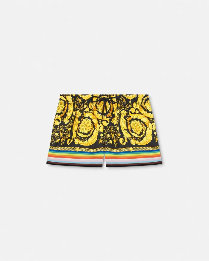 Versace Swimwear Men Pride Barocco Swim Shorts Blackprint
