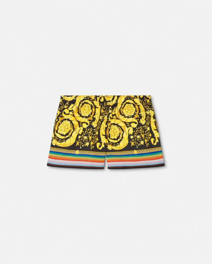 Versace Swimwear Men Pride Barocco Swim Shorts Blackprint