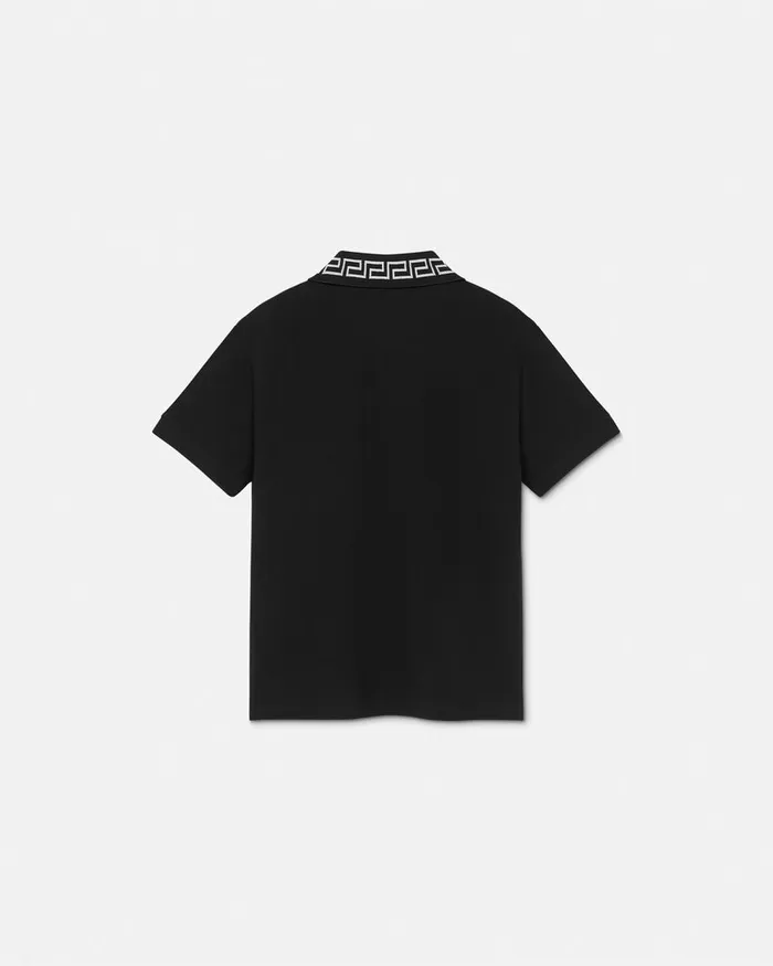 Versace Tshirts and Polos Kids Greca Polo Shirt Black
