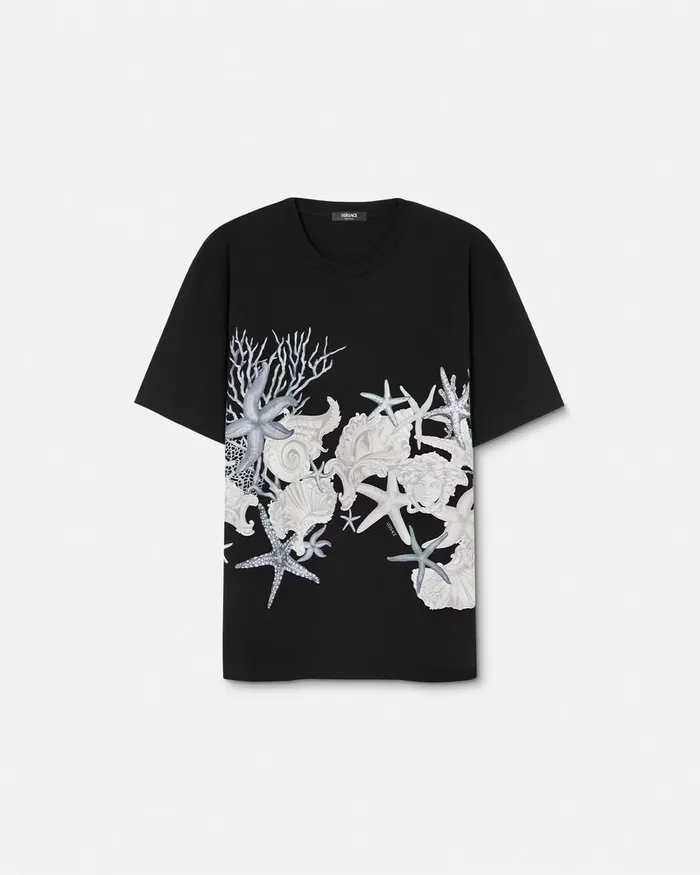 Versace TShirts and Polos Men Barocco Sea Graphic TShirt Blackprint
