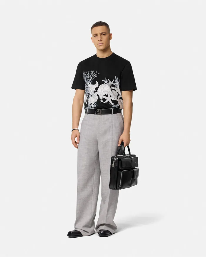Versace TShirts and Polos Men Barocco Sea Graphic TShirt Blackprint