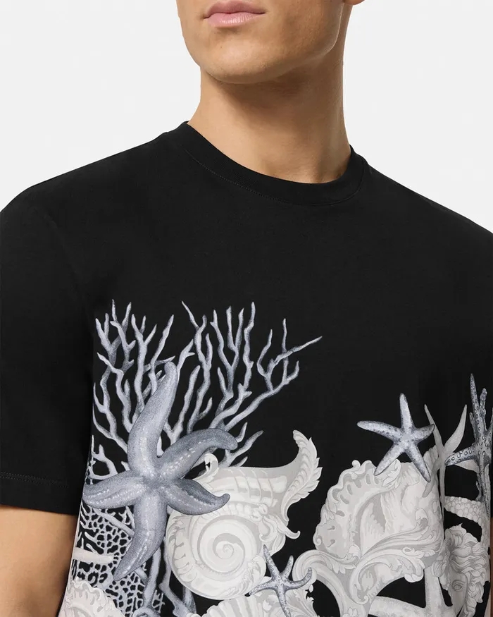 Versace TShirts and Polos Men Barocco Sea Graphic TShirt Blackprint