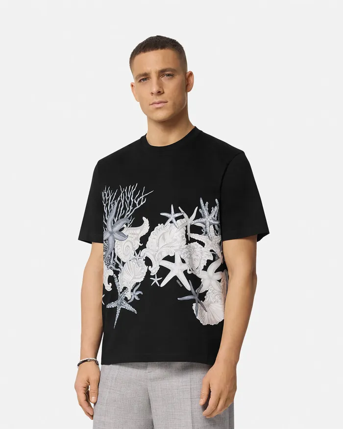 Versace TShirts and Polos Men Barocco Sea Graphic TShirt Blackprint