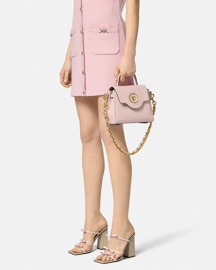 Versace Top Handle Women La Medusa Small Handbag Light Pink