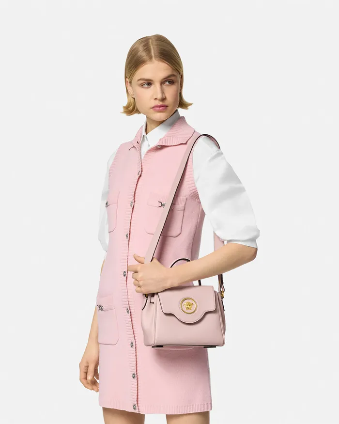 Versace Top Handle Women La Medusa Small Handbag Light Pink