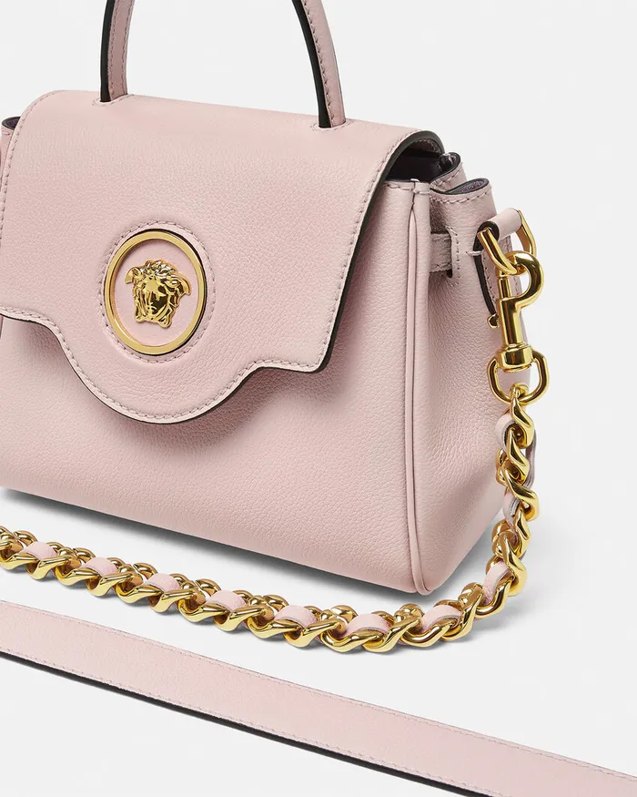 Versace Top Handle Women La Medusa Small Handbag Light Pink
