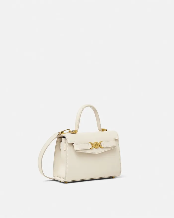 Versace Top Handle Women Medusa 03995 Small Handbag Beige
