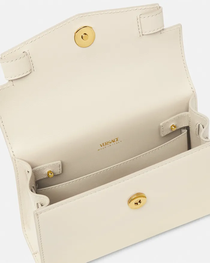 Versace Top Handle Women Medusa 03995 Small Handbag Beige