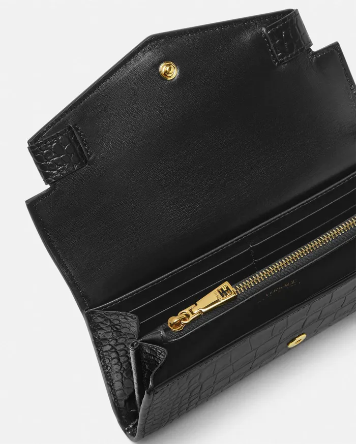 Versace Wallets Women Medusa 03995 Long Wallet Blackgold