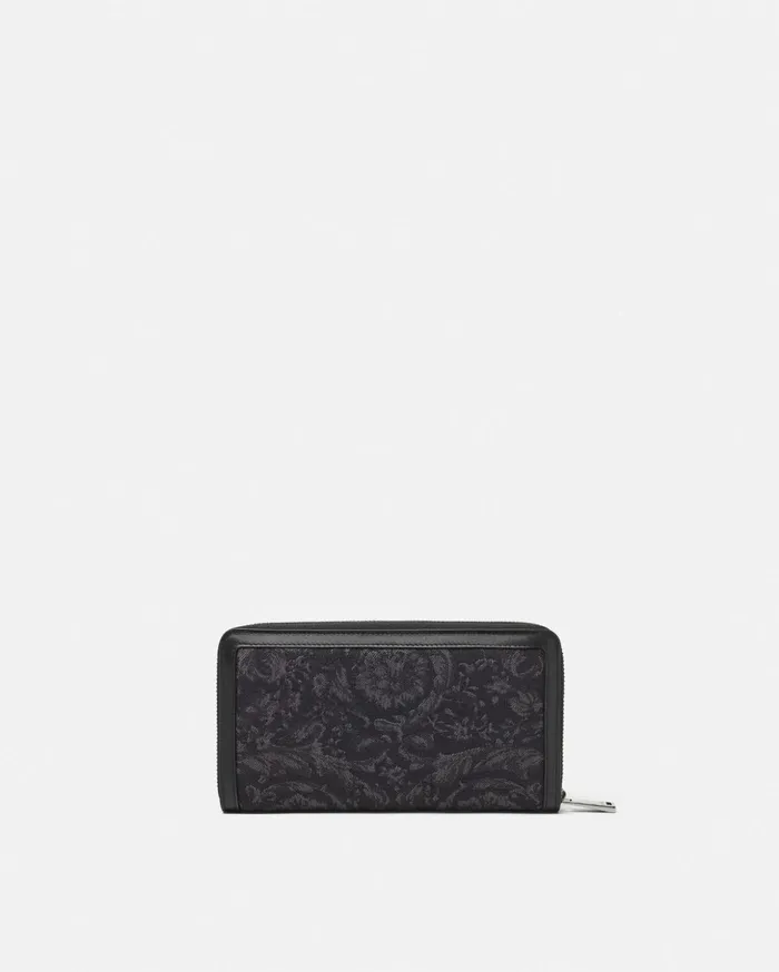 Versace Wallets WomenMen Barocco Jacquard Long Wallet Blackprint
