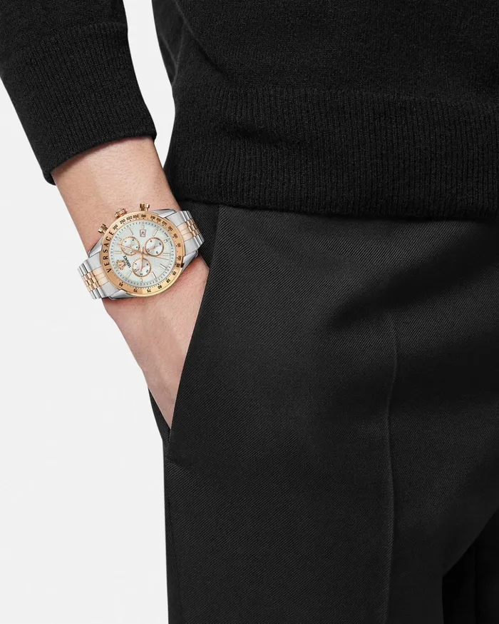 Versace Watches Men Chrono Master Watch Goldsilver