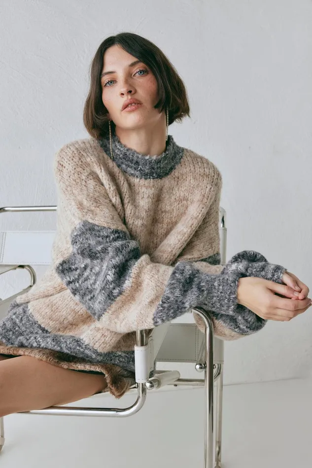 VRG GRL Alys Knit Jumper Marle Women JumpersSweaters VRG GRL Alys Knit Jumper Marle Women JumpersSweaters