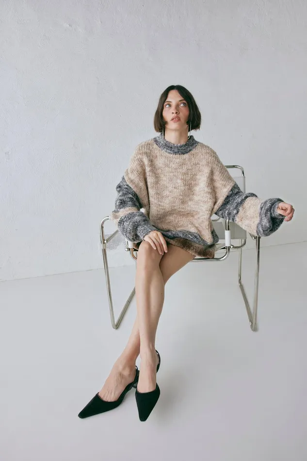 VRG GRL Alys Knit Jumper Marle Women JumpersSweaters VRG GRL Alys Knit Jumper Marle Women JumpersSweaters
