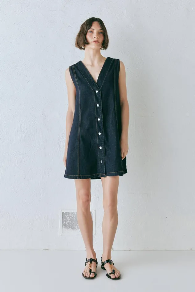 VRG GRL Aston Denim Mini Dress Indigo Women Sets