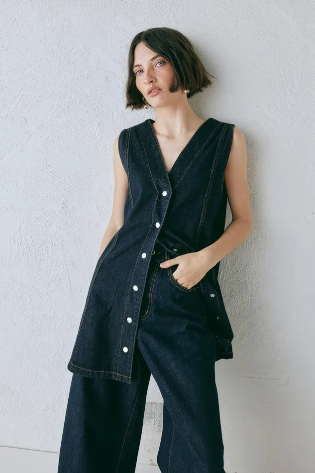 VRG GRL Aston Denim Mini Dress Indigo Women Sets VRG GRL Aston Denim Mini Dress Indigo Women Sets