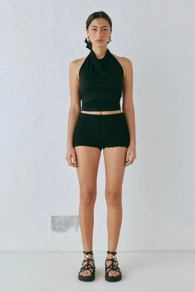 VRG GRL Inner Glow Knit Shorts Black Women Shorts VRG GRL Inner Glow Knit Shorts Black Women Shorts