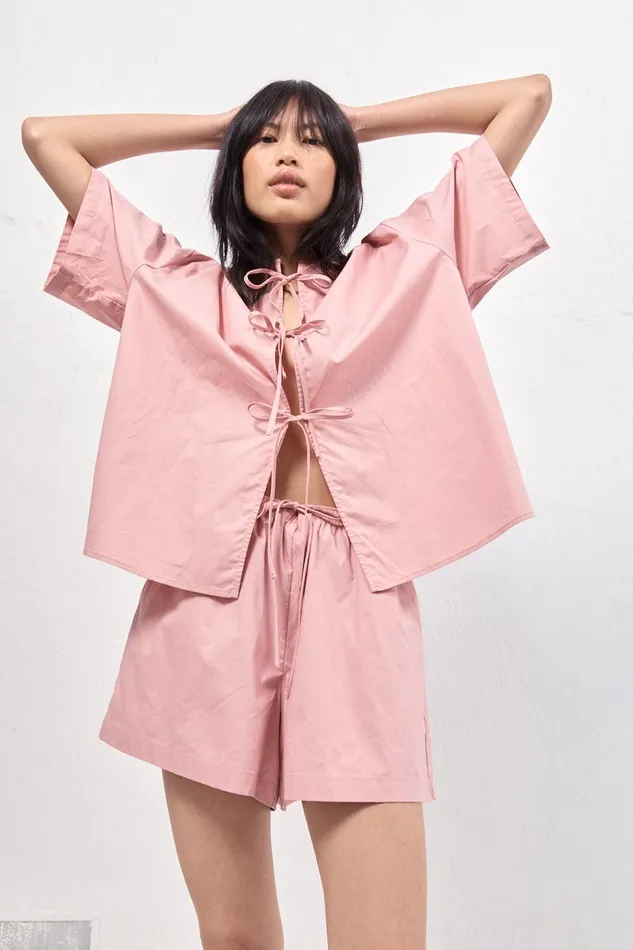 VRG GRL Naomi Smock Top Rose Women Shirts