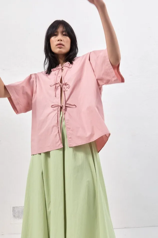 VRG GRL Naomi Smock Top Rose Women Shirts VRG GRL Naomi Smock Top Rose Women Shirts