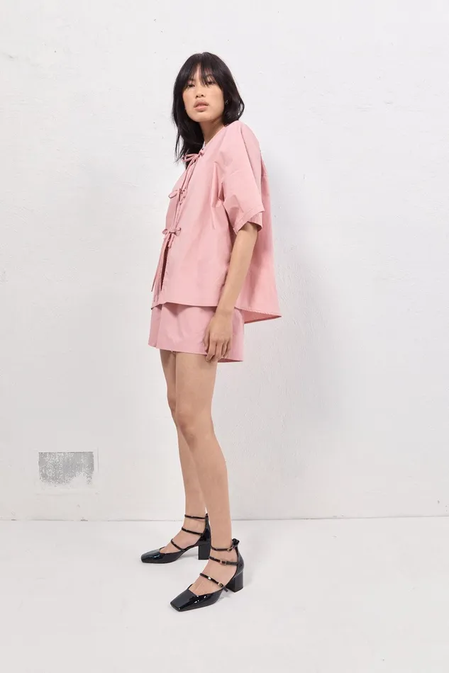 VRG GRL Naomi Smock Top Rose Women Shirts VRG GRL Naomi Smock Top Rose Women Shirts