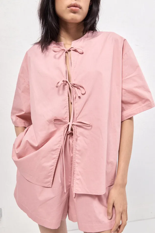 VRG GRL Naomi Smock Top Rose Women Shirts VRG GRL Naomi Smock Top Rose Women Shirts