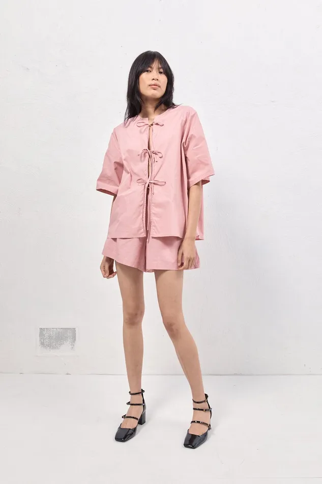 VRG GRL Naomi Smock Top Rose Women Shirts VRG GRL Naomi Smock Top Rose Women Shirts