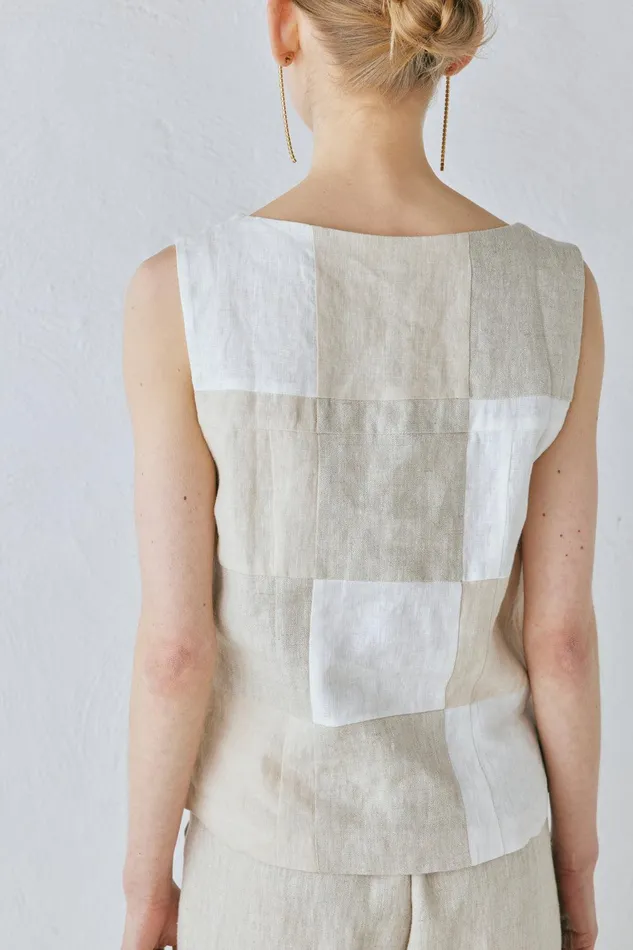 VRG GRL Rare Linen Vest Natural Women Vests VRG GRL Rare Linen Vest Natural Women Vests