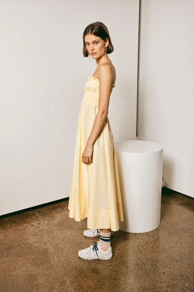 VRG GRL Vacanza Midi Dress Lemon Women MidiMaxi Dresses VRG GRL Vacanza Midi Dress Lemon Women MidiMaxi Dresses