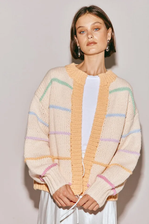 VRG GRL Vera Cardigan Apricot Women Cardigans