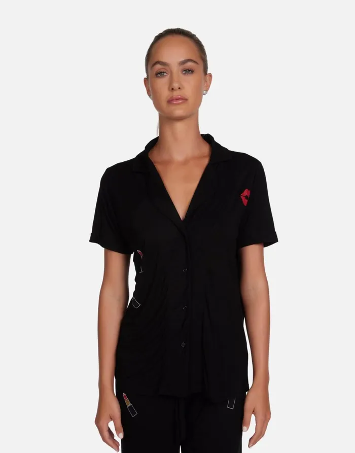 Waverly Lipstick Lip Black Women039s Lauren Moshi Short Sleeve