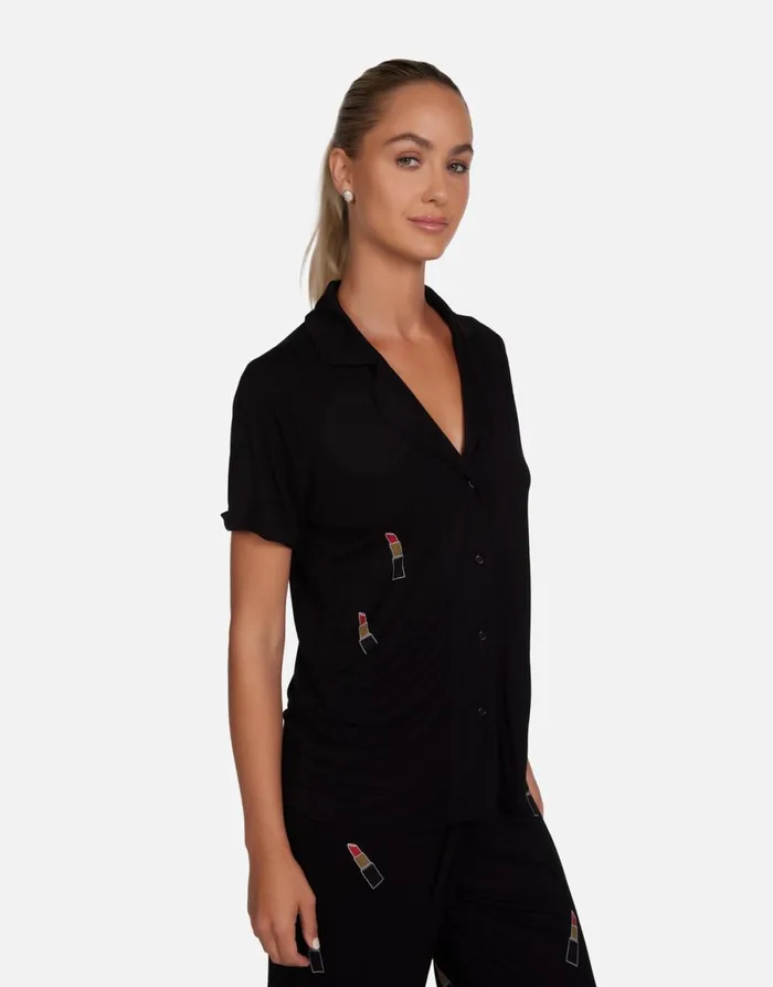 Waverly Lipstick Lip Black Women039s Lauren Moshi Short Sleeve