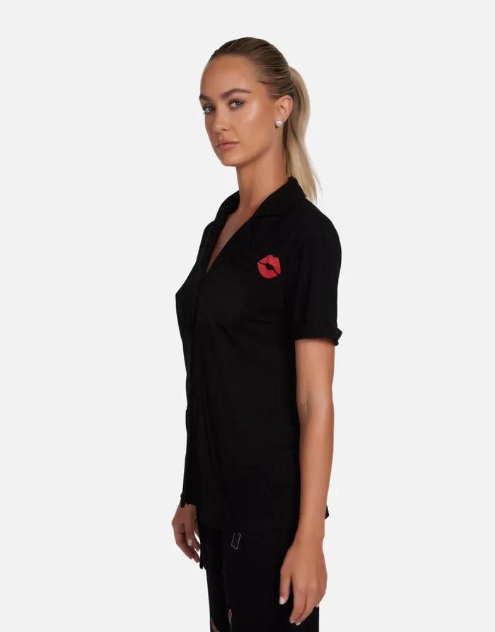 Waverly Lipstick Lip Black Women039s Lauren Moshi Short Sleeve