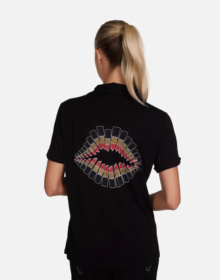 Waverly Lipstick Lip Black Women039s Lauren Moshi Short Sleeve
