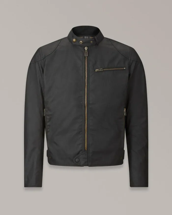 Waxed Jackets Men Belstaff Ariel Motorcycle Jacket Black