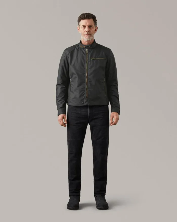 Waxed Jackets Men Belstaff Ariel Motorcycle Jacket Black