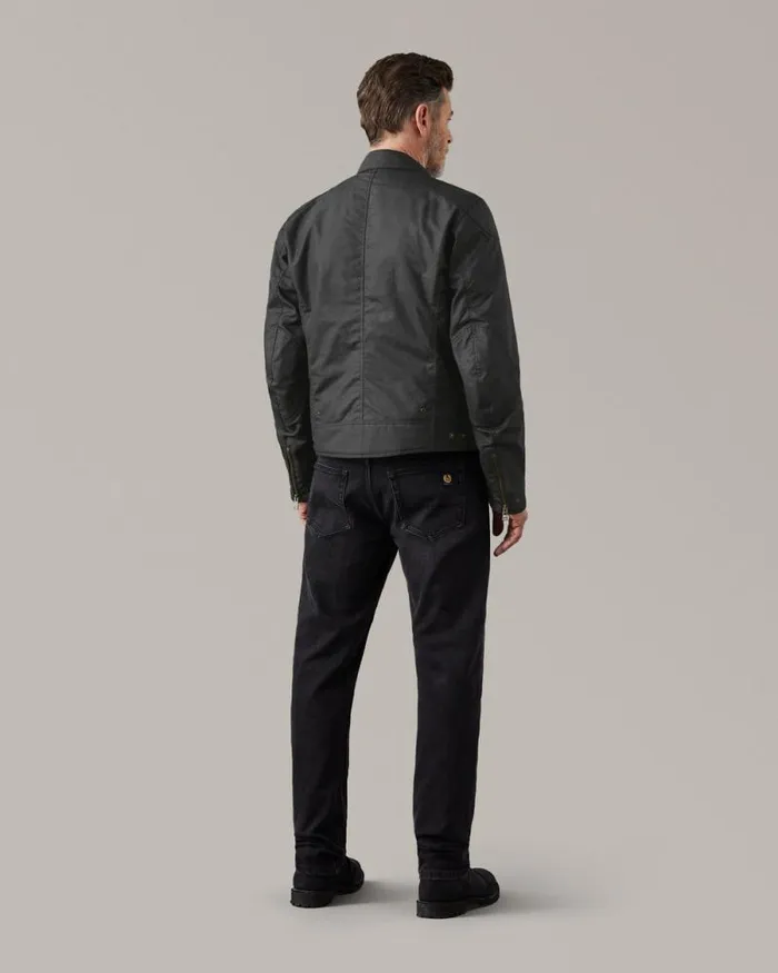 Waxed Jackets Men Belstaff Ariel Motorcycle Jacket Black