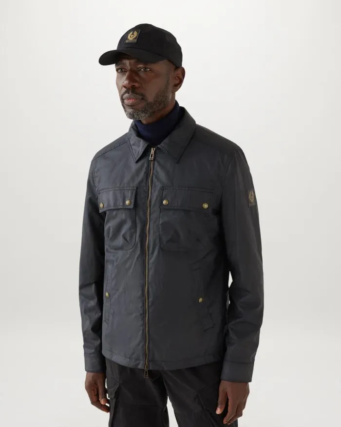 Waxed Jackets Men Belstaff Tour Overshirt Dark Navy
