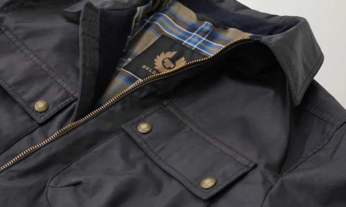 Waxed Jackets Men Belstaff Tour Overshirt Dark Navy