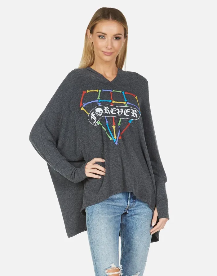 Wilma Bone Diamond Heather Black Women039s Lauren Moshi Hoodies