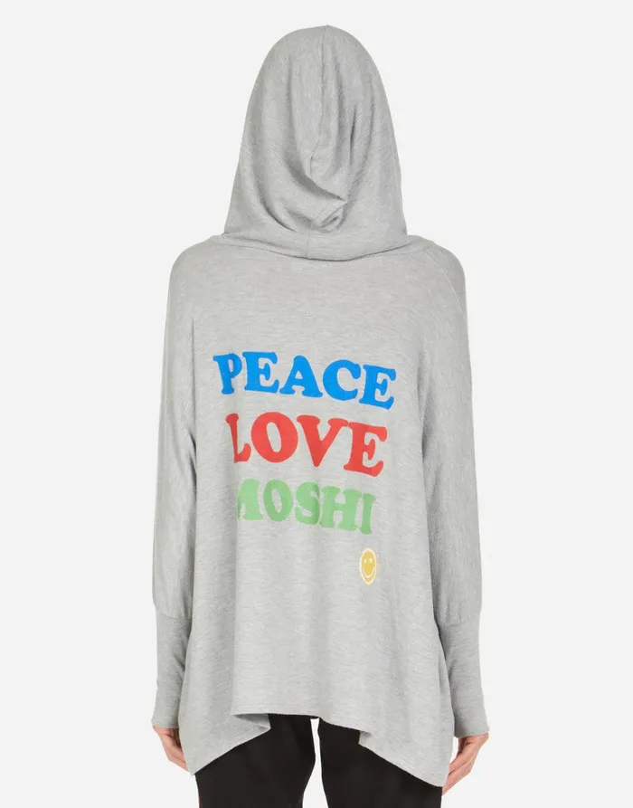 Wilma Peace Love Moshi Heather Grey Women039s Lauren Moshi Hoodies