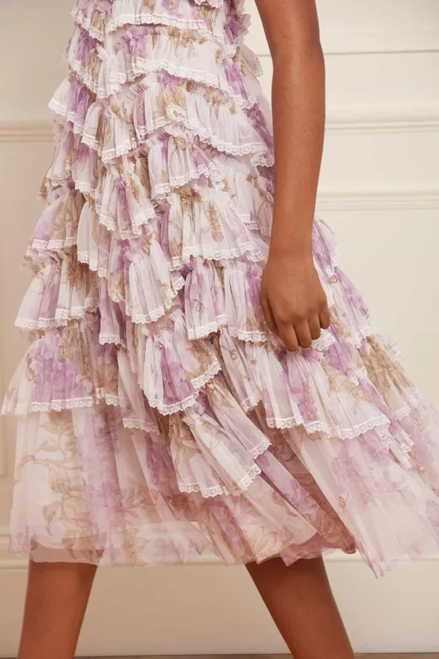 Wisteria Ruffle Lace Ballerina Dress Multi Women Needle and Thread Dresses