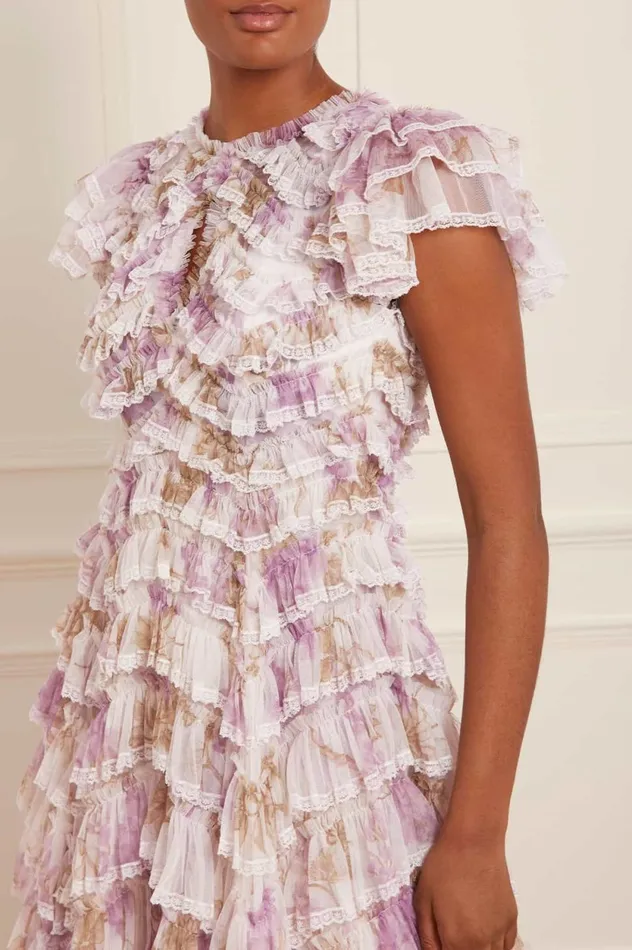 Wisteria Ruffle Lace Ballerina Dress Multi Women Needle and Thread Dresses
