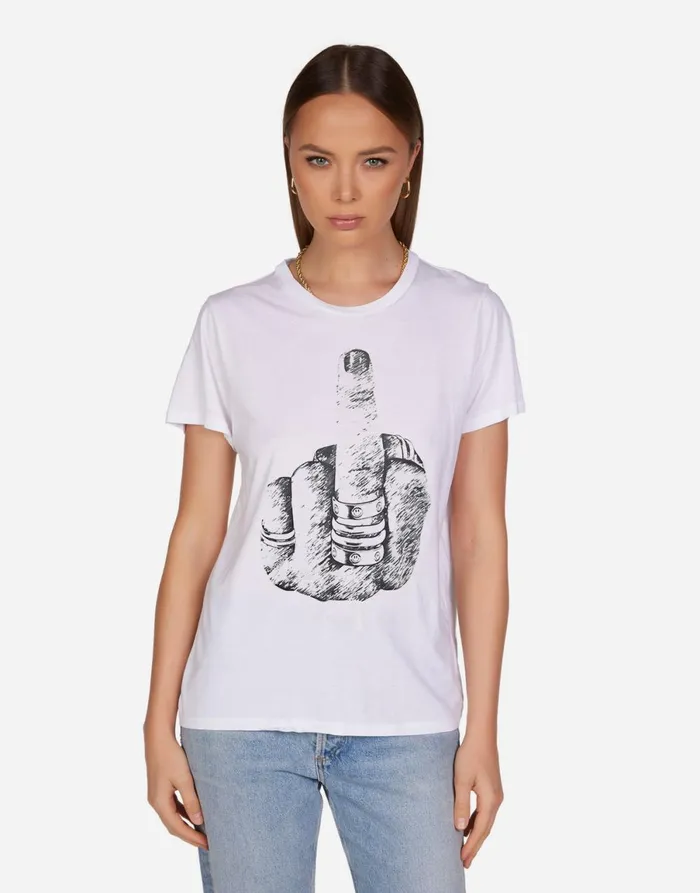 Wolf Fxck You White Women039s Lauren Moshi Short Sleeve