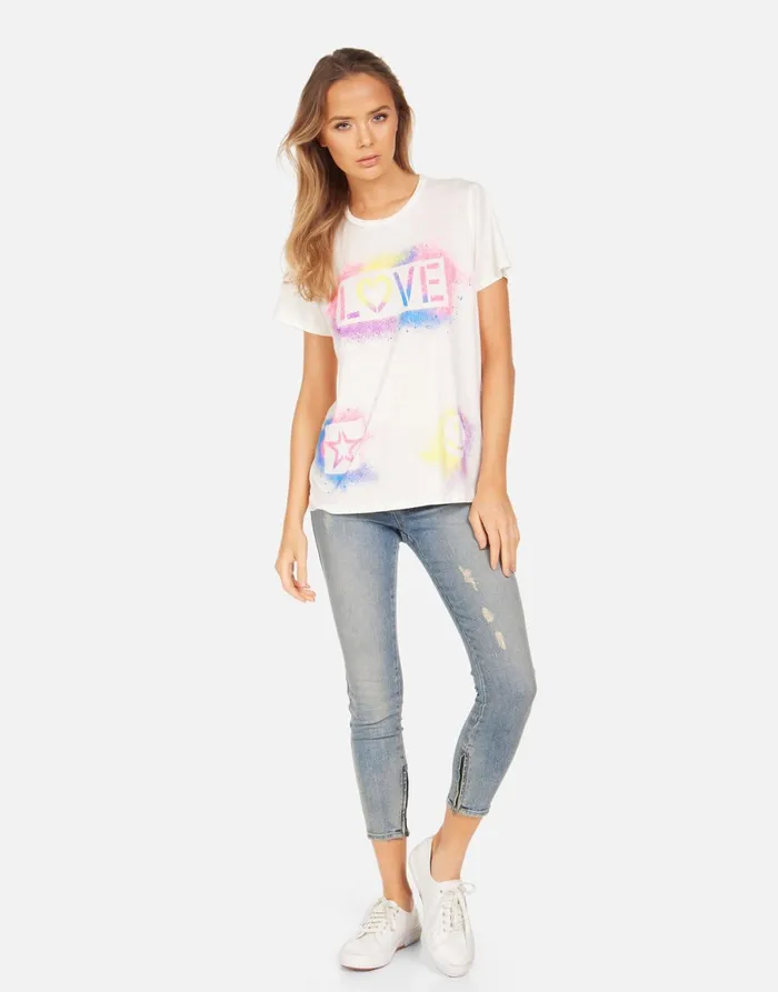 Wolf Graffiti Love Milk Women039s Lauren Moshi Short Sleeve