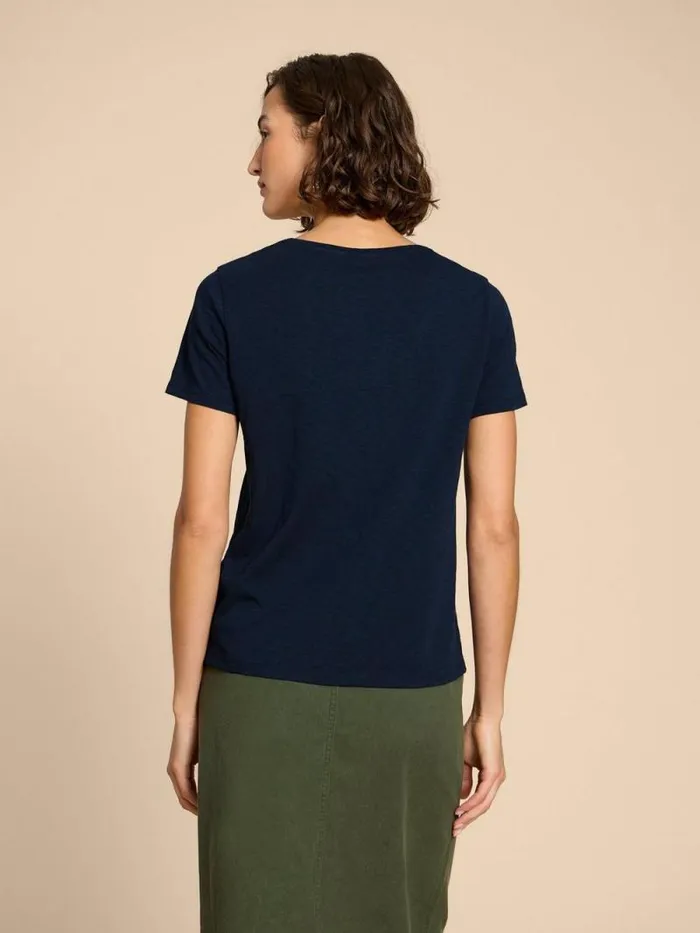 Women ABBIE TEE Dark Navy White Stuff Shirts and Blouses